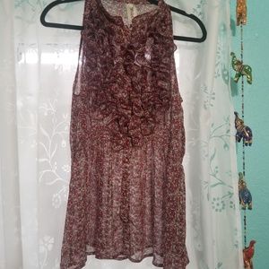 MissPhit Floral pink purple sleeveless  blouse